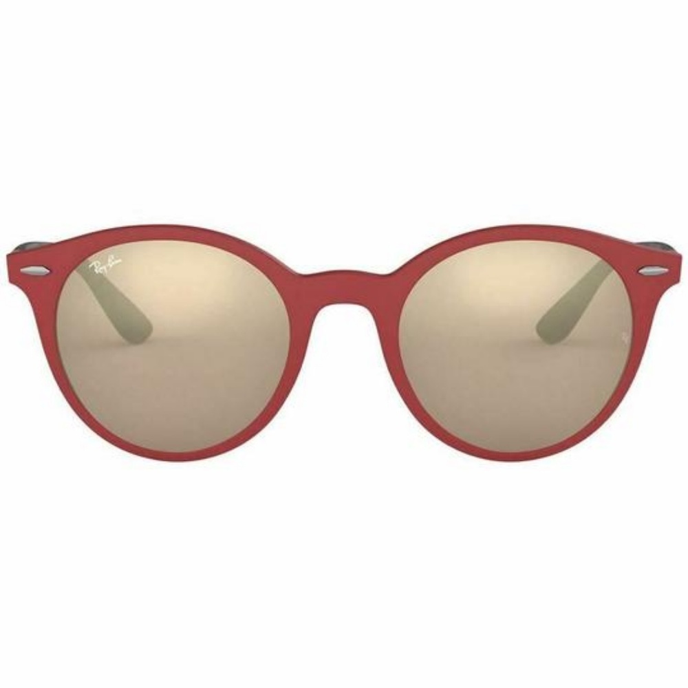 Ray-Ban Round Sunglasses Brown Mirrored Gold Lens - Picture 2 of 5